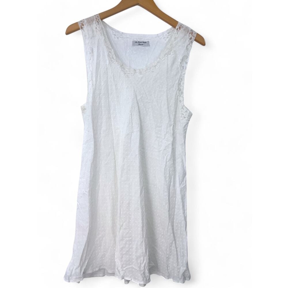 La Fenice Atelier Venezia VINTAGE Lace Trim Swiss Dot Lingerie Slip Nightgown - Picture 1 of 6